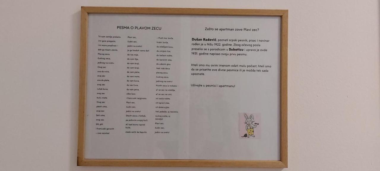 Plavi Zec Apartment Суботица Екстериор снимка